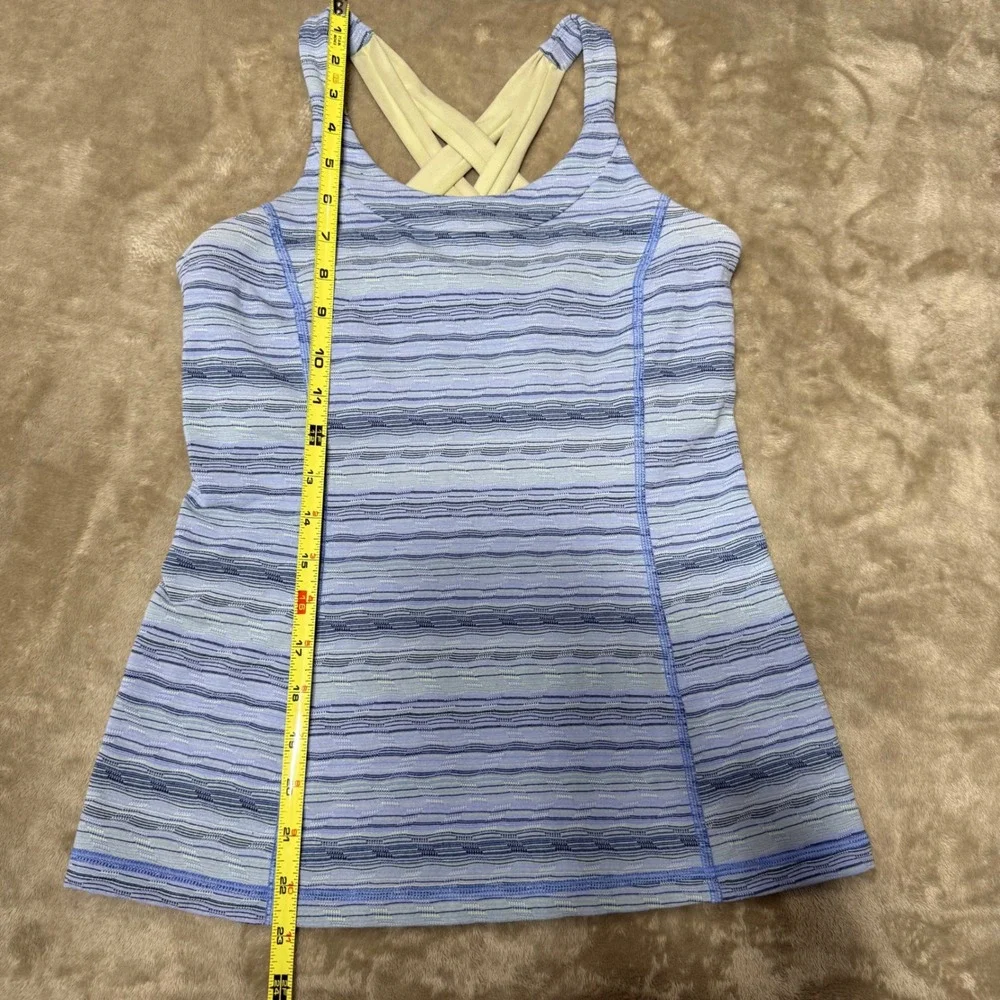 Lululemon Free To Be Tank Top Blue Purple Space Dye Strappy Back Size 6 Cotton